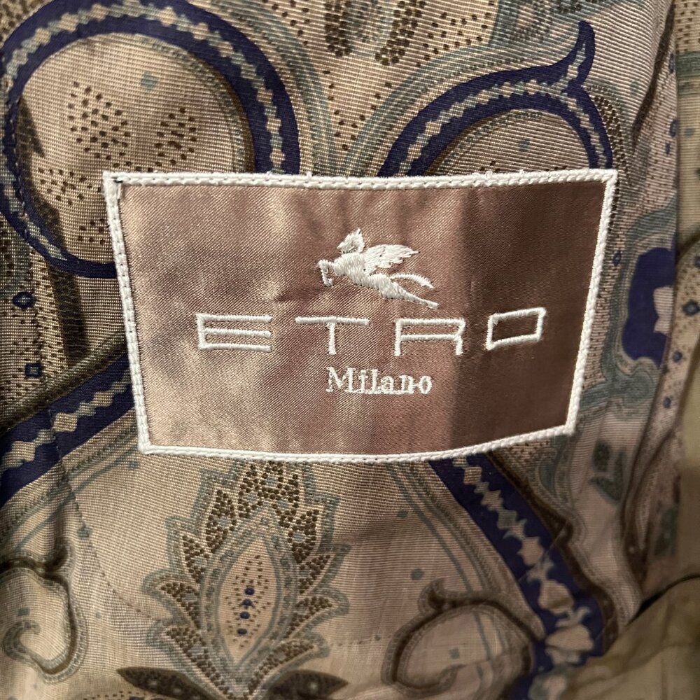 ETRO Taupe/Purple/Olive Paisley Blazer Men's 40R - Picture 8 of 12